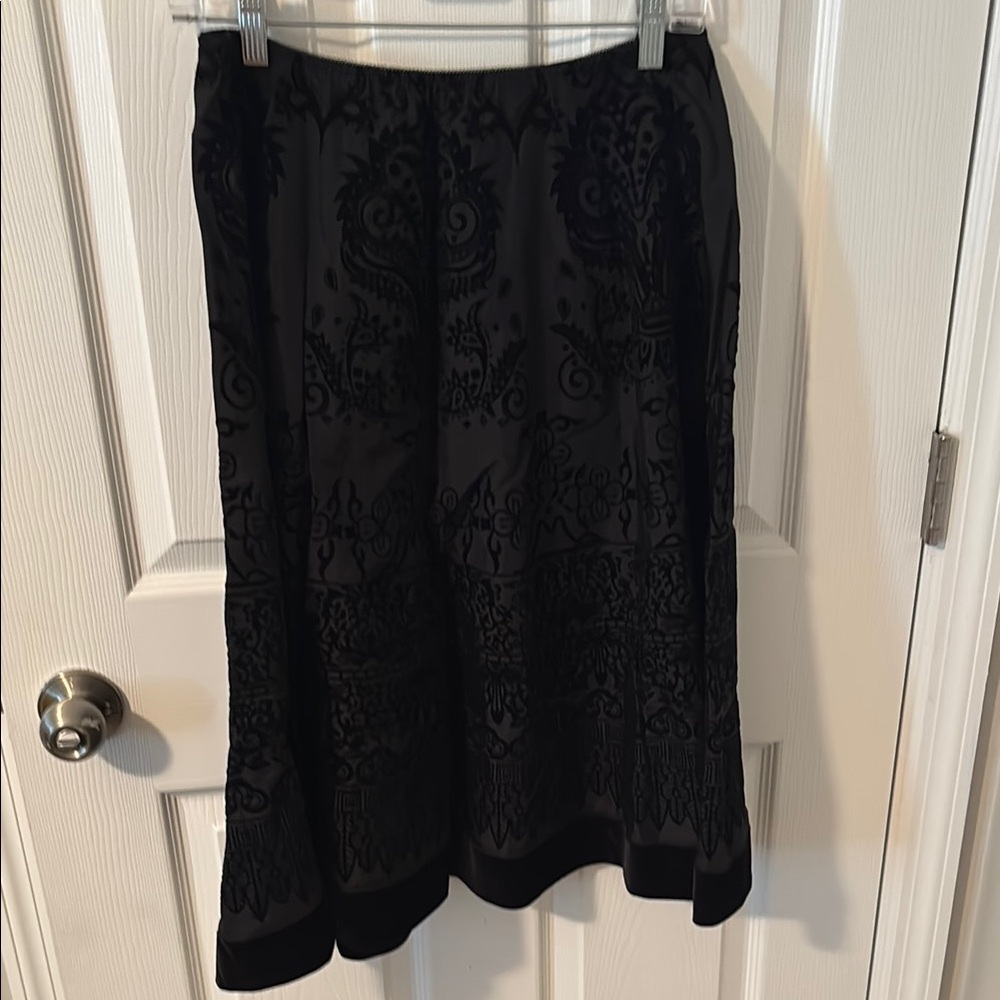 Black A-line Midi Skirt for Work